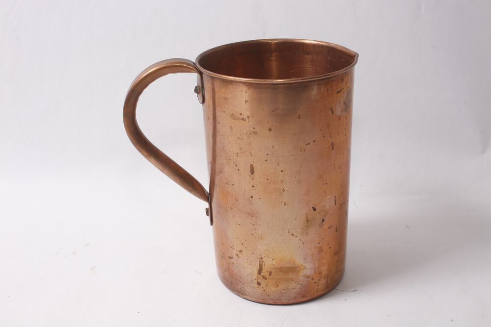 Vintage Cylindrical Copper Pitcher 7" Kitchen Decor FLAWS ~ 260917-WH 779